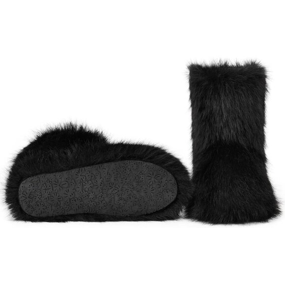Black Faux Fur Boots - Picture 5 of 6